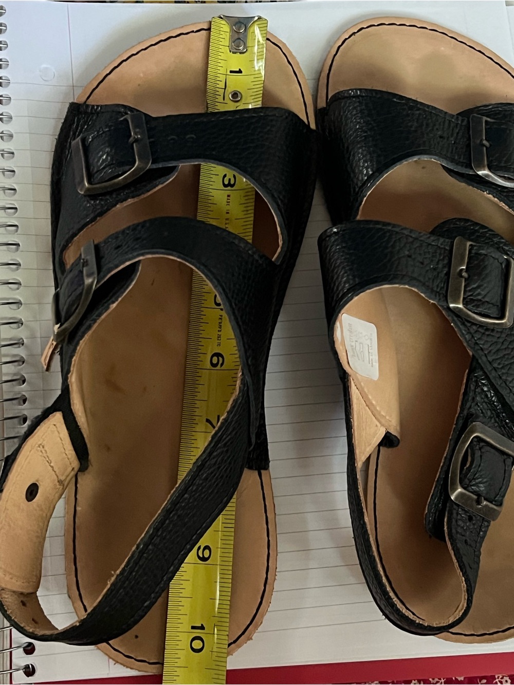 Tomar Creations Barefoot birks-like Black Two-Strap Buckle Sandals - Picture 6 of 7